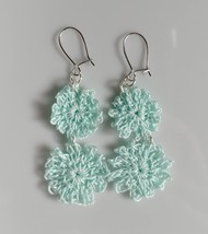 Crochet Flower Earrings / Crochet earrings / Handmade Flower earrings - £7.94 GBP