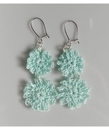 Crochet Flower Earrings / Crochet earrings / Handmade Flower earrings - £7.86 GBP