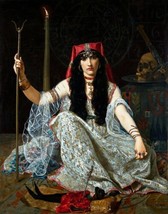 Art The Sorceress by Georges Merle. People Oil Painting Giclee Print Canvas - £6.92 GBP+
