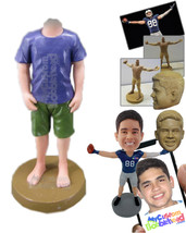 Personalized Bobblehead Cool Dude In Stylish Shorts - Leisure &amp; Casual Casual Ma - £72.74 GBP