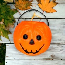 GENERAL FOAM Vintage Blow Mold Jack-O-Lantern Pumpkin Halloween Candy Bucket USA - £14.61 GBP
