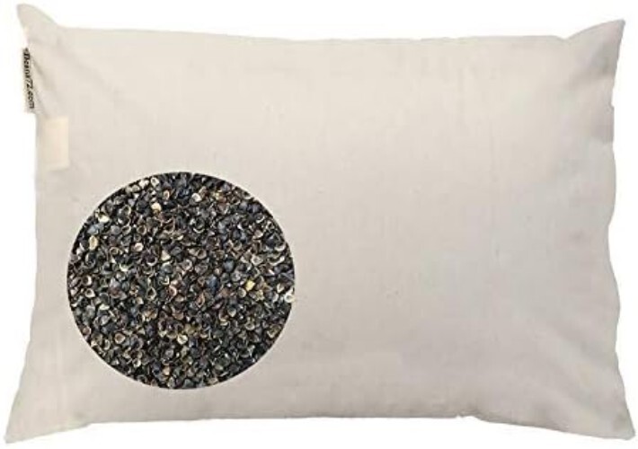 Cooling Organic Buckwheat Pillow - 14”x20” Natural Cotton, Extra Firm Item image 3