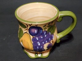 Home Trends GRANADA BELLA Coffee Mug Fruit Grapes Pear Apple Tea Cocoa Cup - $12.84