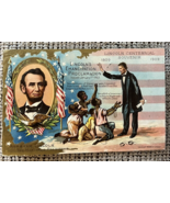 Lincoln Emancipation Proclamation Postcard Rare Benjamin Franklin w 1 cent Stamp