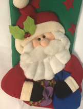 Santa Christmas Stocking 17 &quot; Long Padded 3D Effect J C Penney Home Collection - £9.71 GBP