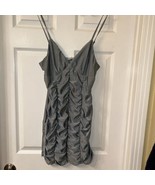 Aster BODYCON MINI DRESS SIZE Large Blue Gray Winter Formal Ruching - £12.40 GBP