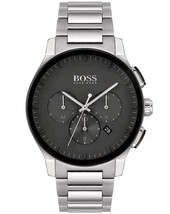 Hugo Boss HB1513762 Peak Mens Black Stainless Steel Chrono Watch + Gift Bag - $246.78 CAD