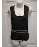 Max Studio Tank Top Black + Jillian Jones Off-white Pants w/ Tie from Back - $18.80