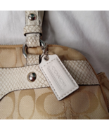 Coach Signature Penelope Leather Trim Shoulder Handbag Purse F16542 Gold... - £35.82 GBP