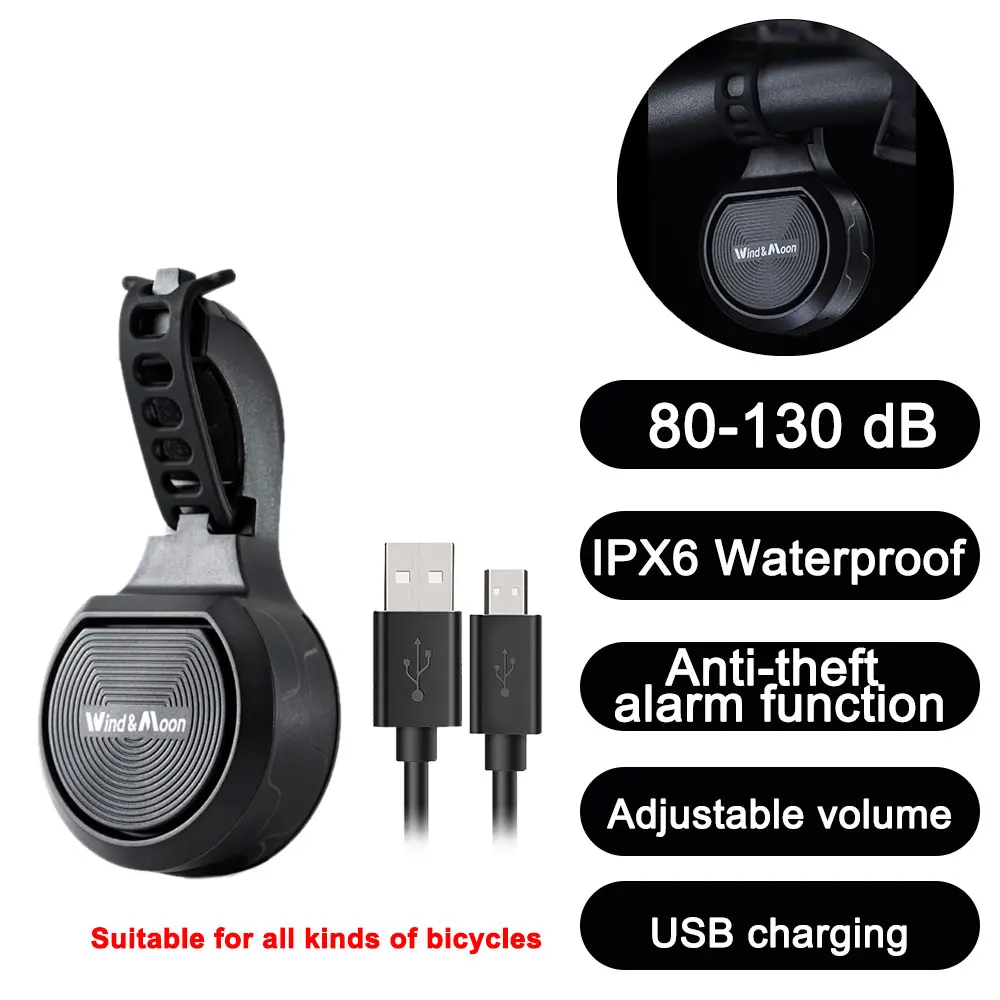 Electric Bike Bell Bicycle USB Loud Horn Alarm  Ring Handlebar Speaker D... - $38.29