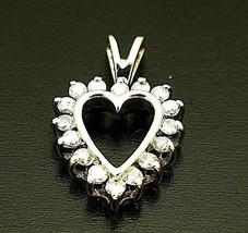 1/7 Ct Diamond Heart Pendant Real Solid 14 K Gold 1.3 G - £234.47 GBP