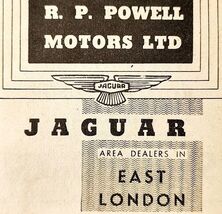 1954 Powell Jaguar London Car Dealership Advertisement Automobilia E89G2 - $10.00