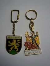 NEW! Two (2) Souvenir ESPANA and HEIDELBERG Metal Keychain Key Holder Ri... - £7.86 GBP