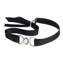Alchemy Gothic P810 - Triple Goddess Choker Necklace Pearl Moon Velvet Band - $776.79 MXN