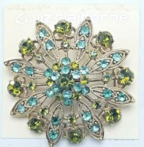 Liz Claiborne Gold Tone &amp; Dazzling Rhinestone Cluster Pin Brooch  - $16.78