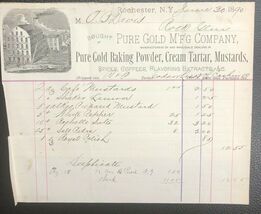 PURE GOLD BAKING POWDER COMPANY vintage June 30 &amp; July 9, 1890 invoices ... - $20.92 CAD