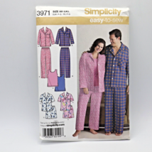 Simplicity Pattern 3971 His &amp; Hers Pajamas PJs Sleepwear Pant Size S M L... - $7.00