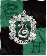 Slytherin House Crest Silk Touch Throw, 50&quot; X 60&quot;, From The Harry Potter Series. - £36.70 GBP