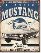Ford Mustang Classic Stang Pony Muscle Car Retro Garage Art Decor Metal ... - £12.57 GBP