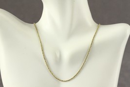 MODERN Sterling Silver Fine Jewelry Gold Vermeil Textured Necklace Italy 16&quot; - £19.79 GBP