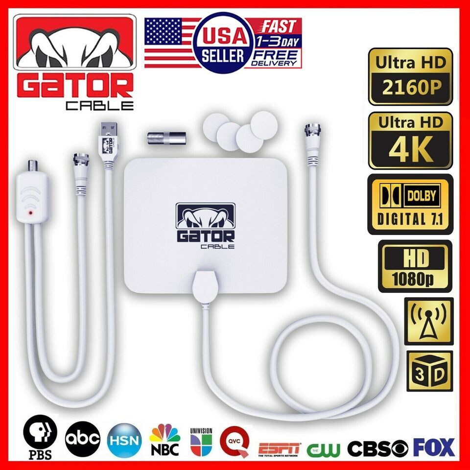 Digital TV Antenna HDTV 4K 1080p Indoor Amplifier 3600 Miles Long Signal... - $11.99