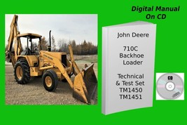 John Deere 710C Backhoe Loader Operation &amp; Repair Manual Set  TM1450 TM1451 - £30.29 GBP+