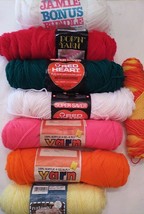 CROCHET, KNIT VINTAGE YARN RED HEART and other brands. Set of 7 - $27.70