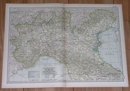 1897 Original Antique Map Of Northern Italy / Milan Turin Venice Lombardy Tyrol - £16.81 GBP