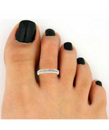 Channel Set Adjustable Toe Ring 18K Rose Gold Plated .35 Round Simulated... - €46,02 EUR