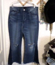 3x1 NYC Women&#39;s High Rise Cropped Jeans Distressed Denim Crop Flare Sz 32 - £38.93 GBP