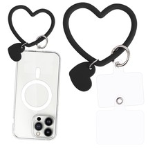 Heart Loop Phone Lanyard, Smart Phone Hand Wrist Lanyard Strap With Key Chain Ho - £10.38 GBP