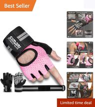 Breathable Fingerless Workout Gloves with Padded Support &amp; Grip for Gym ... - $25.69