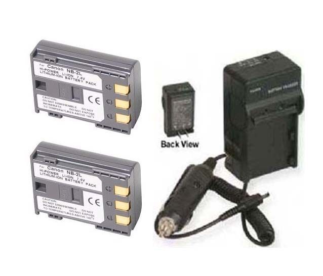 Primary image for 2X Battery + Charger for Canon DC311, DC320, DC330, DC410, DC411, DC420, MD120,