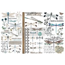 Prima Marketing Re-Design Decor Transfers 6&quot;X12&quot; 3/Sheets-Spring Dragonfly - $17.49