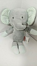 Fisher Price Gray Elephant Plush Green crinkle ears soft Baby Toy - £7.82 GBP