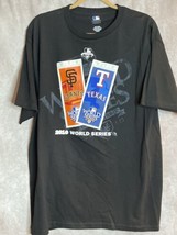 2010 World Series TShirt  Large Black with ticket design on front MLB genuine - £22.61 GBP