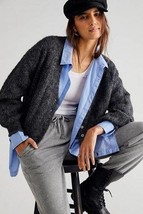 New Free People Amelia Cardi Alpaca Sweater $148 Medium Gray - £63.50 GBP