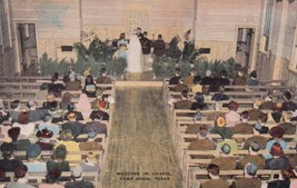 Camp Hood Texas TX Army Wedding In Chapel Postcard C21 - £2.38 GBP