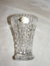 Vintage Europen Collection Lead Crystal 4&quot; Vase Germany Diamond Cut Patt... - $368.72 MXN