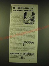 1950 Knights of Columbus Ad - The real secret of successful marriage - $18.49