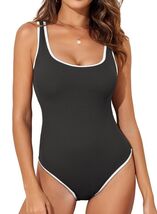 Aleumdr One Piece Swimsuit Women High Cut Tummy Control Ribbed Black Size S - $378.71 MXN Aleumdr One Piece Swimsuit Women High Cut Tummy Control Ribbed Black Size S - $378.71 MXN