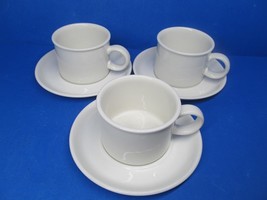 Midwinter Stonehenge Set Of 3 White Cups With Saucers VGC Wedgwood Group - £15.72 GBP
