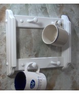 White Cup rack for coffee tea  4 peg - £30.63 GBP