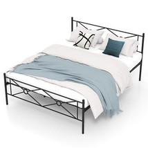 Full/Queen Size Metal Platform Bed Frame with Headboard and Footboard-Qu... - £128.25 GBP