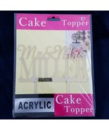 Cake Topper Mr. &amp; Mrs. Miller ACRYLIC gold Birthday Wedding anniversary ... - £7.76 GBP