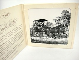 Currier &amp; Ives Life in the Country Tile Black and White Horse Drawn Carriage - £7.51 GBP