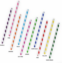 Paper straws party multicolor purple pink green orange blue yellow red 2... - $12.00