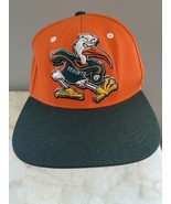 Miami Hurricanes vintage  Embroidered Snapback Hat Orange Zephyr Mascott - £15.65 GBP