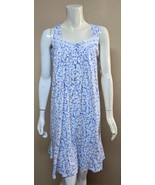 Eileen West Sleeveless Knee Length White W Blue Flower Gown Women Size X... - €33,97 EUR