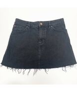 H&amp;M Divided Frayed Hem Denim Jean Mini Skirt Black Size 4 Distressed  - €6,93 EUR
